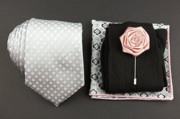 Set cadou barbati Quattuor Griseo-Rosa